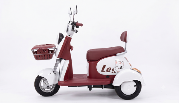Compact Electric Trike with Storage Basket